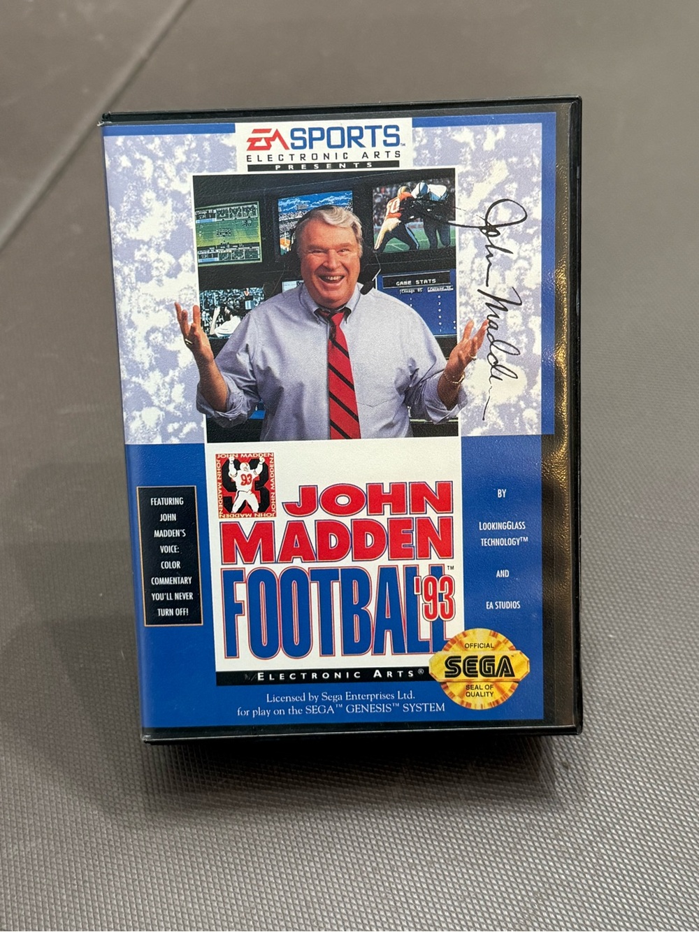 Sega Genesis John Madden Football 1993 Video Game Case Manual Cartridge Untested